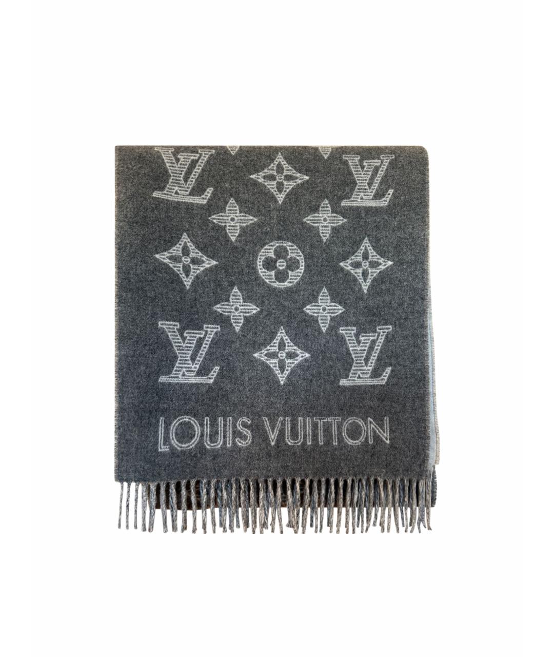 LOUIS VUITTON Серый кашемировый шарф, фото 1