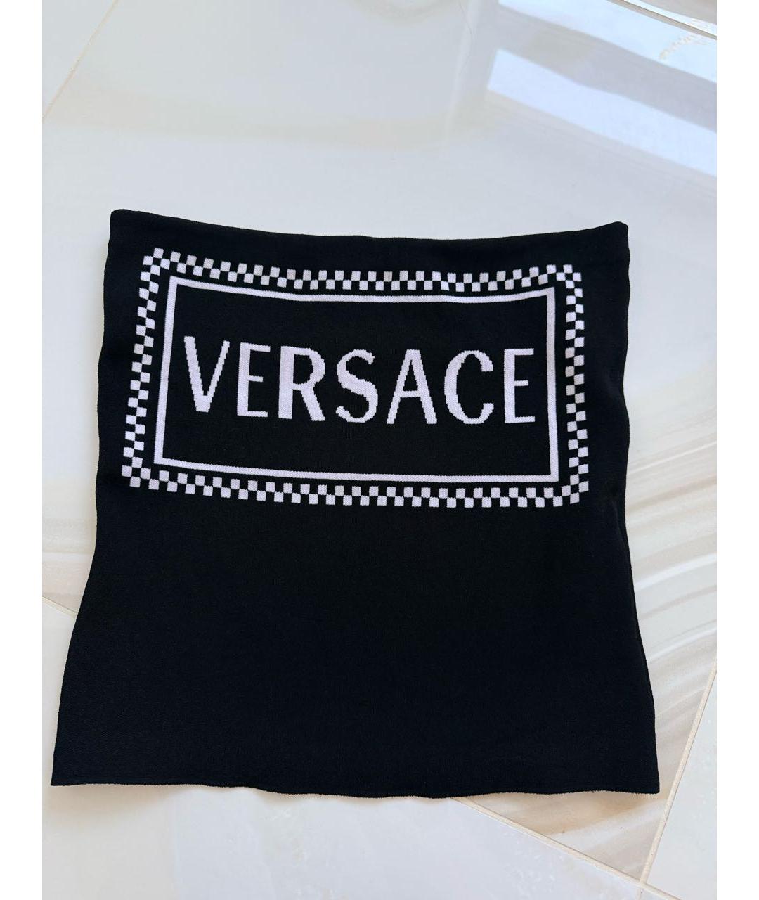 VERSACE Черная вискозная майка, фото 4