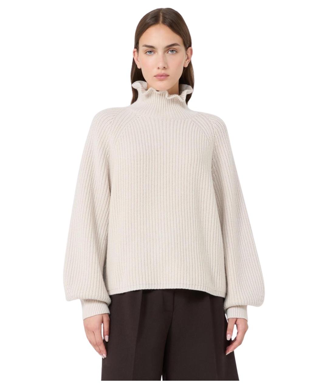 MAX MARA Бежевый шерстяной джемпер / свитер, фото 1