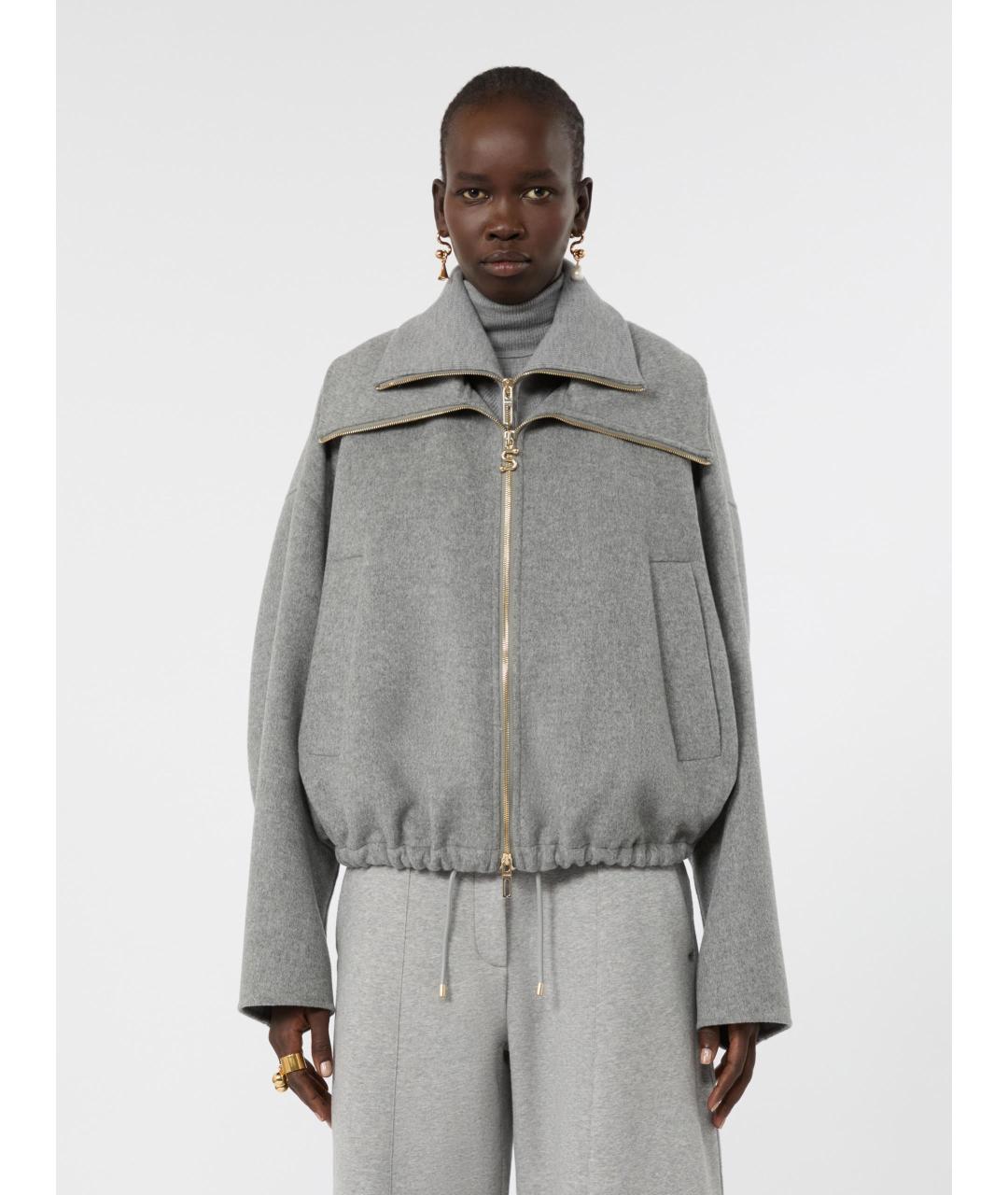 SPORTMAX Серая шерстяная куртка, фото 2