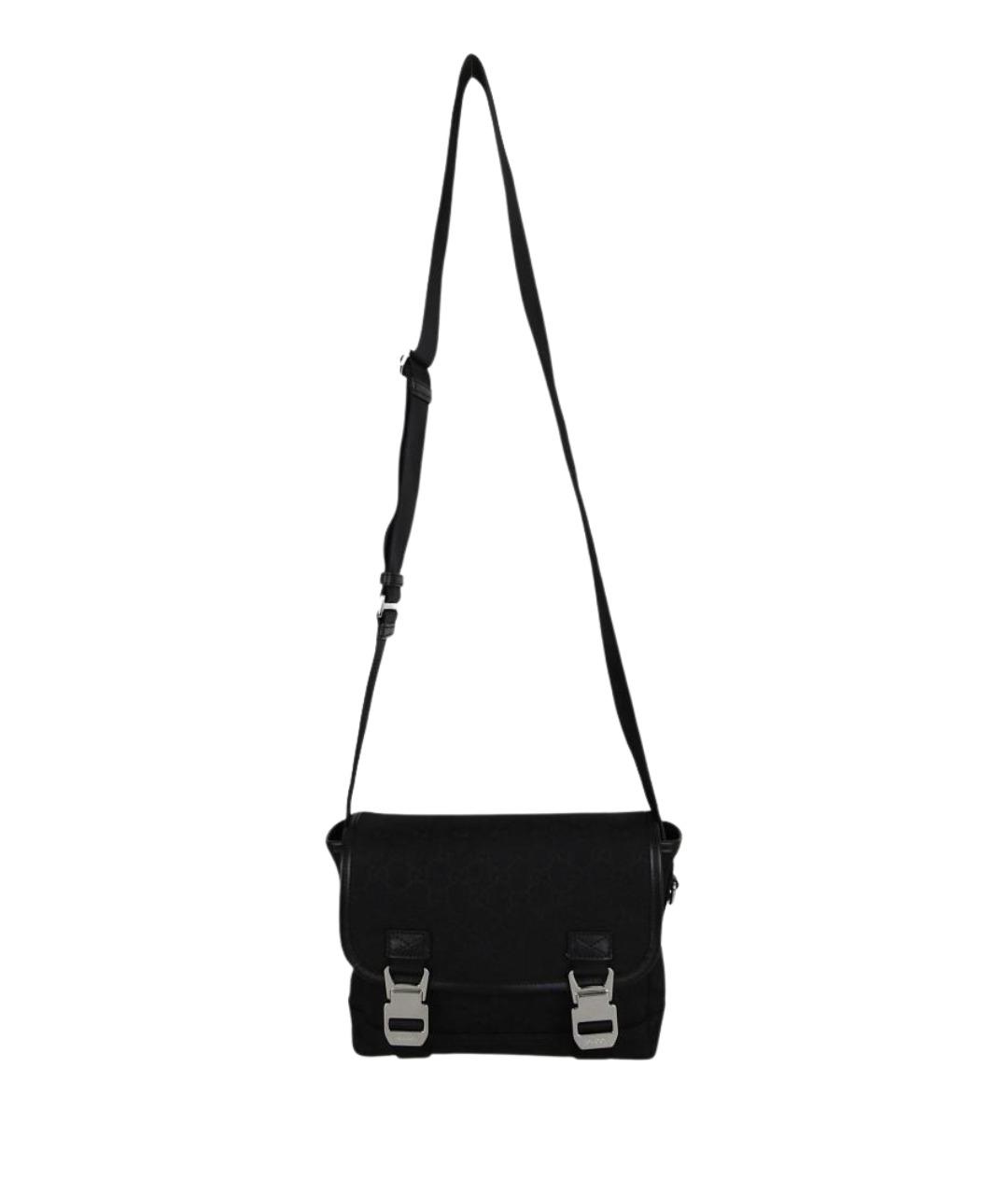 GUCCI Черная тканевая сумка на плечо, фото 1