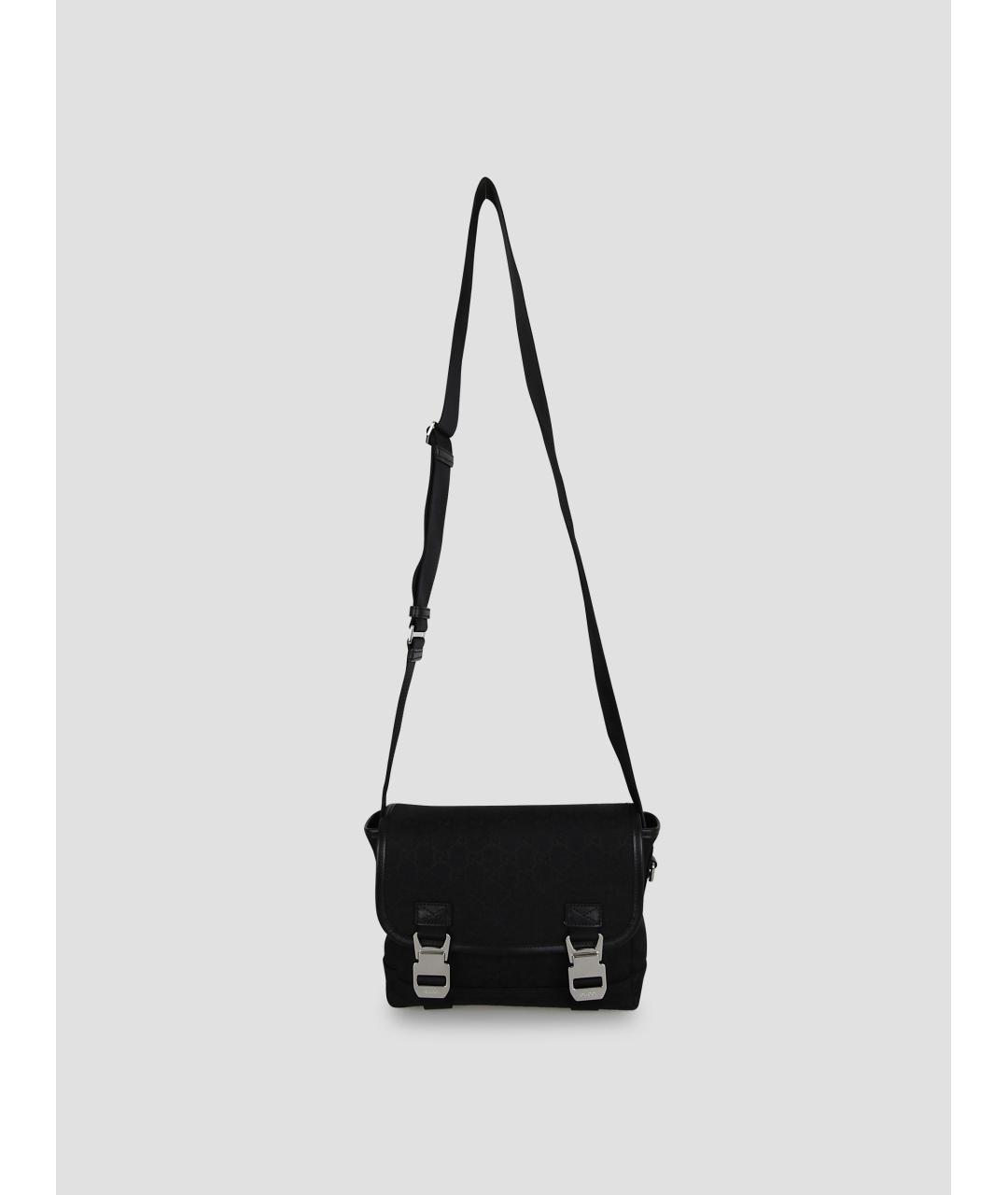 GUCCI Черная тканевая сумка на плечо, фото 4