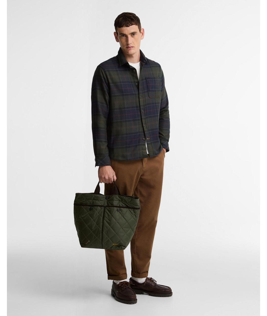 BARBOUR Хаки синтетическая сумка тоут, фото 2