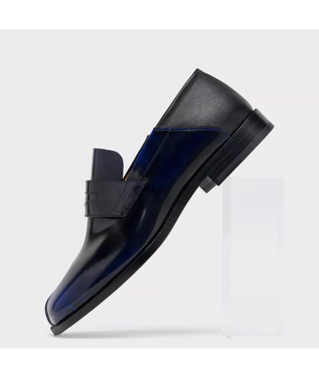 MAISON MARGIELA Темно-синие кожаные мокасины, фото 7