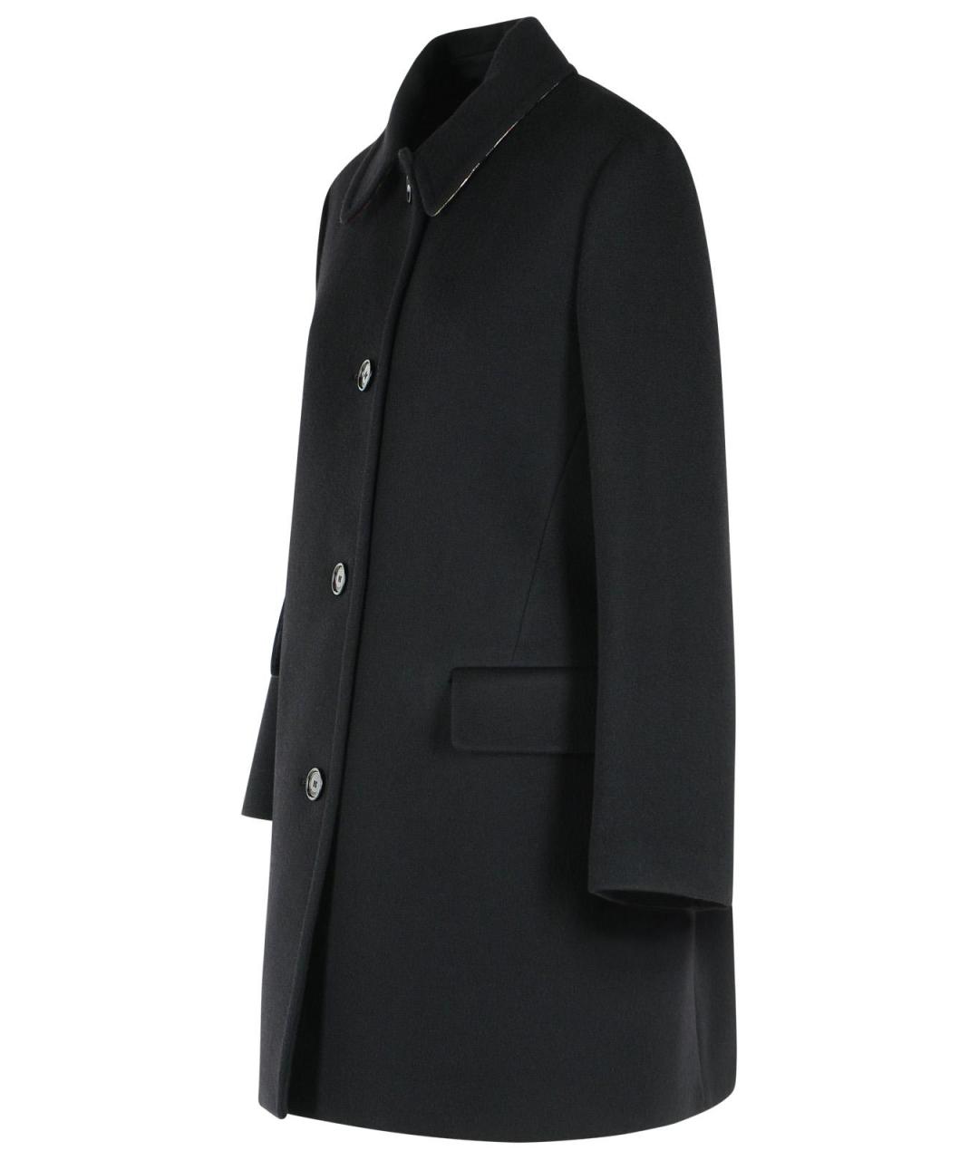 BURBERRY Черное шерстяное пальто, фото 2