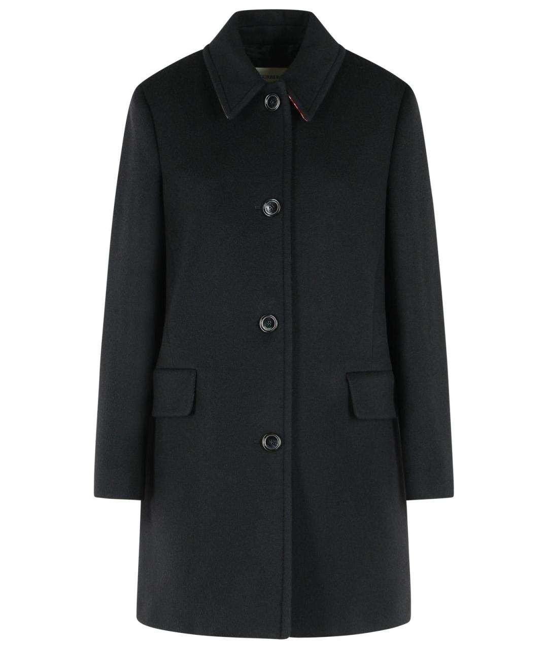 BURBERRY Черное шерстяное пальто, фото 1