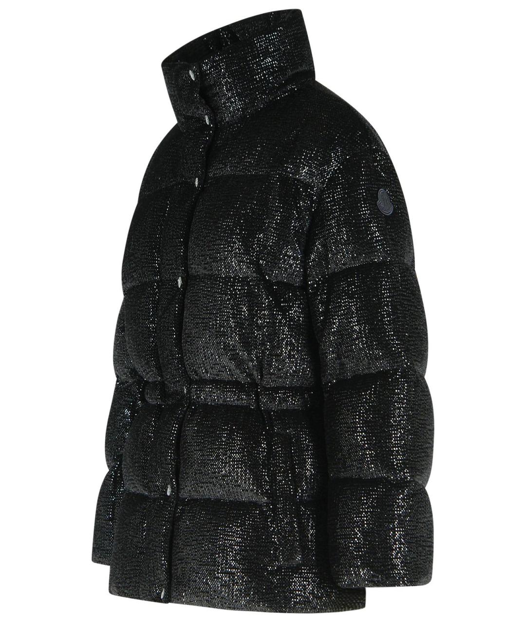 MONCLER Черный полиэстеровый пуховик, фото 2