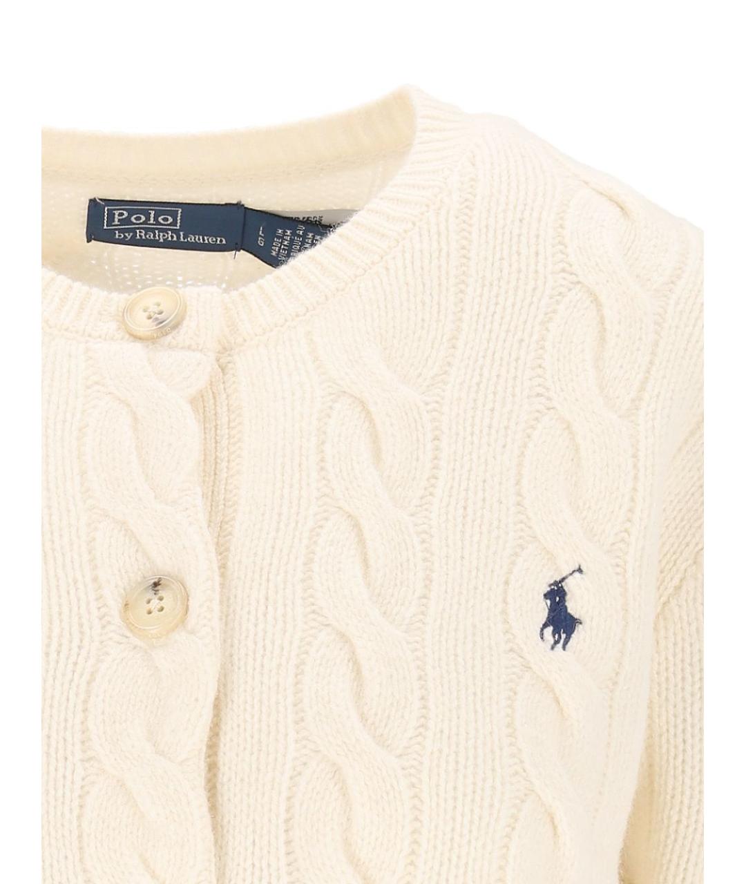 POLO RALPH LAUREN Бежевый шерстяной кардиган, фото 3