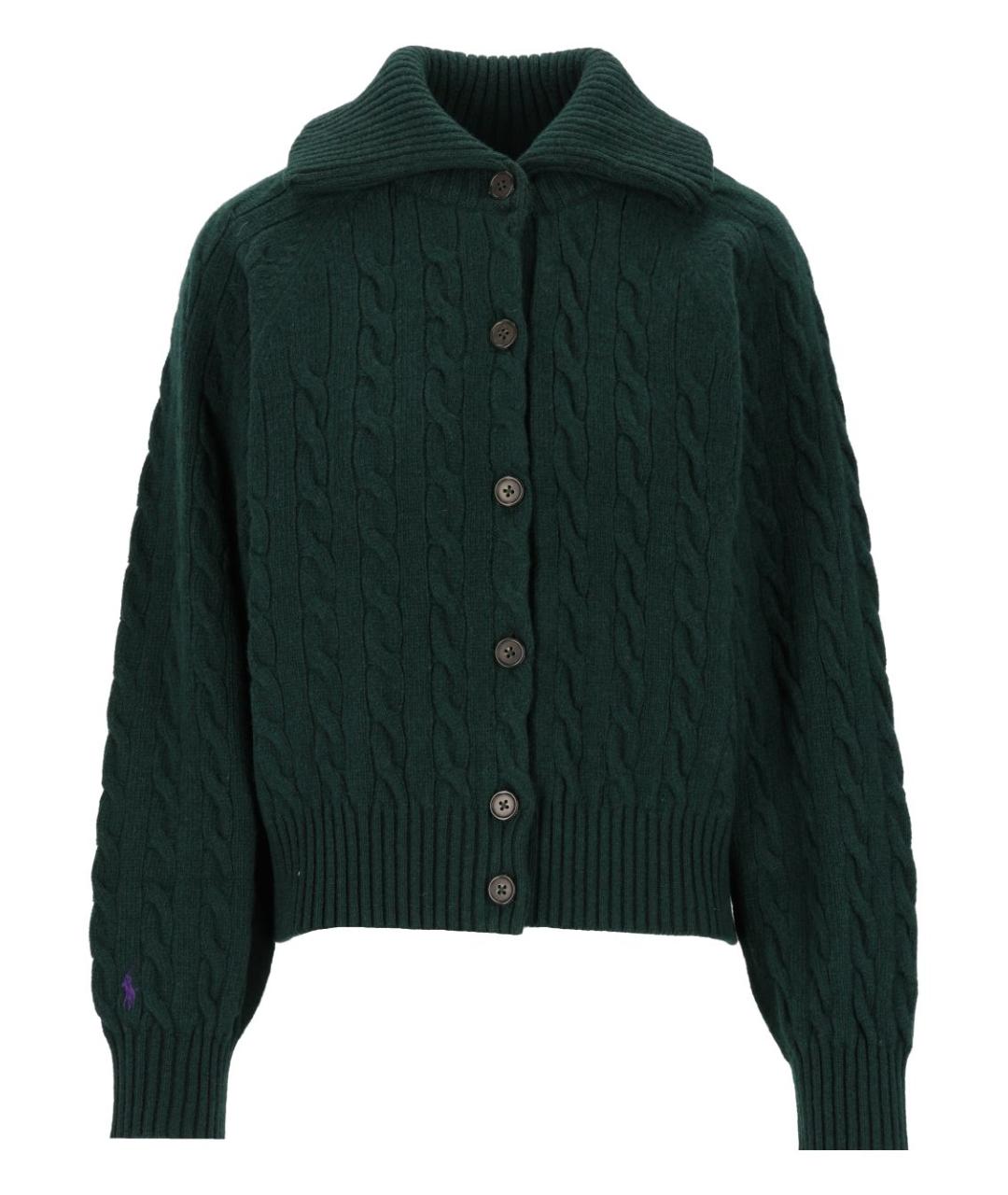 POLO RALPH LAUREN Зеленый шерстяной кардиган, фото 1