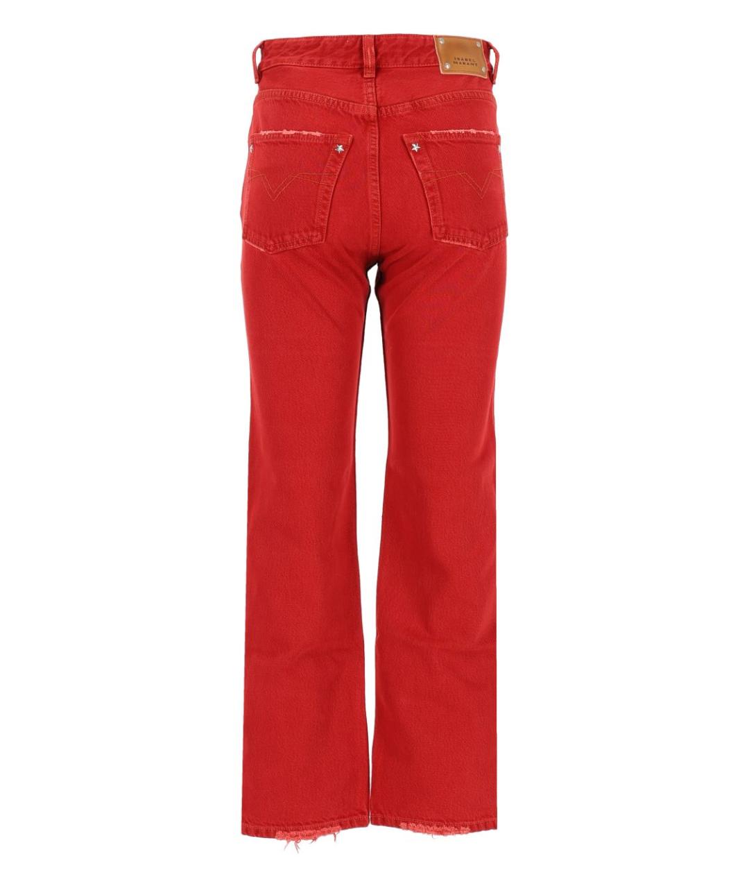 ISABEL MARANT Красные хлопковые прямые джинсы, фото 2