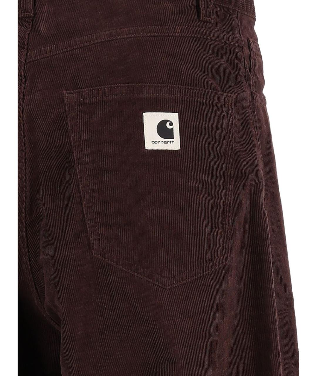 CARHARTT WIP Бордовые хлопковые прямые брюки, фото 3