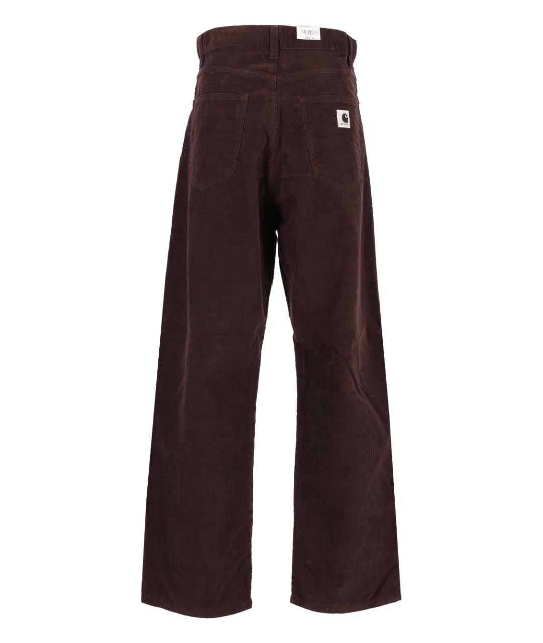 CARHARTT WIP Бордовые хлопковые прямые брюки, фото 2