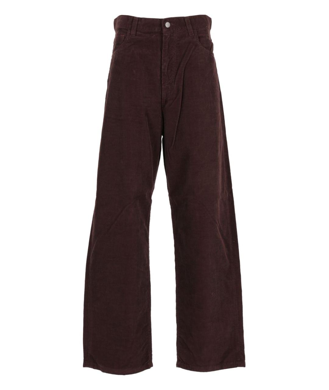 CARHARTT WIP Бордовые хлопковые прямые брюки, фото 1