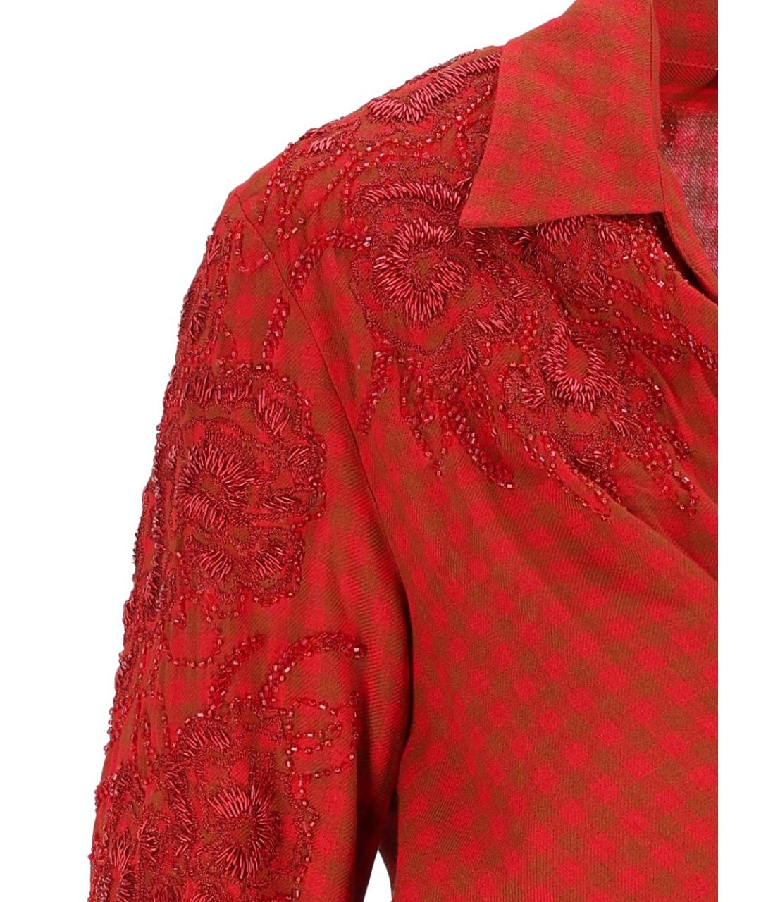DRIES VAN NOTEN Красная вискозная рубашка, фото 4