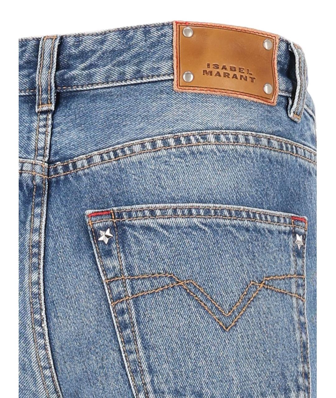 ISABEL MARANT Голубые хлопковые прямые джинсы, фото 3