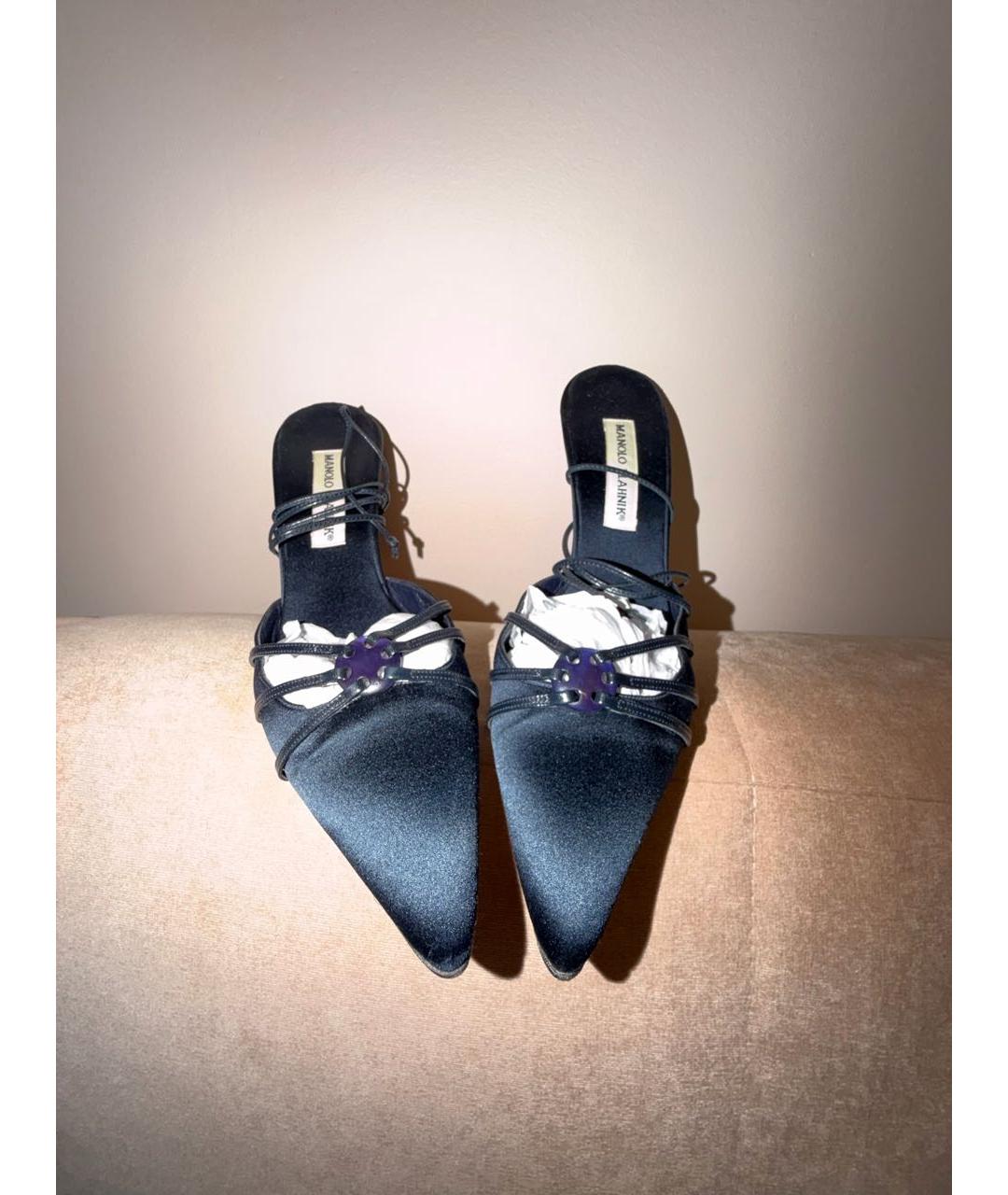 MANOLO BLAHNIK Темно-синие мюли, фото 2
