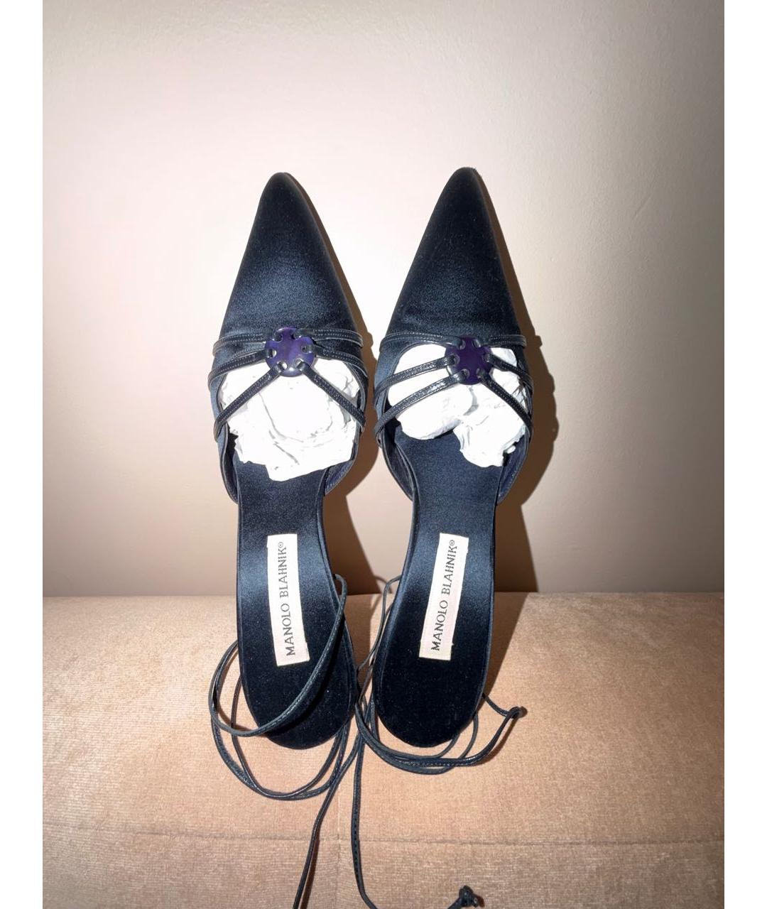 MANOLO BLAHNIK Темно-синие мюли, фото 3