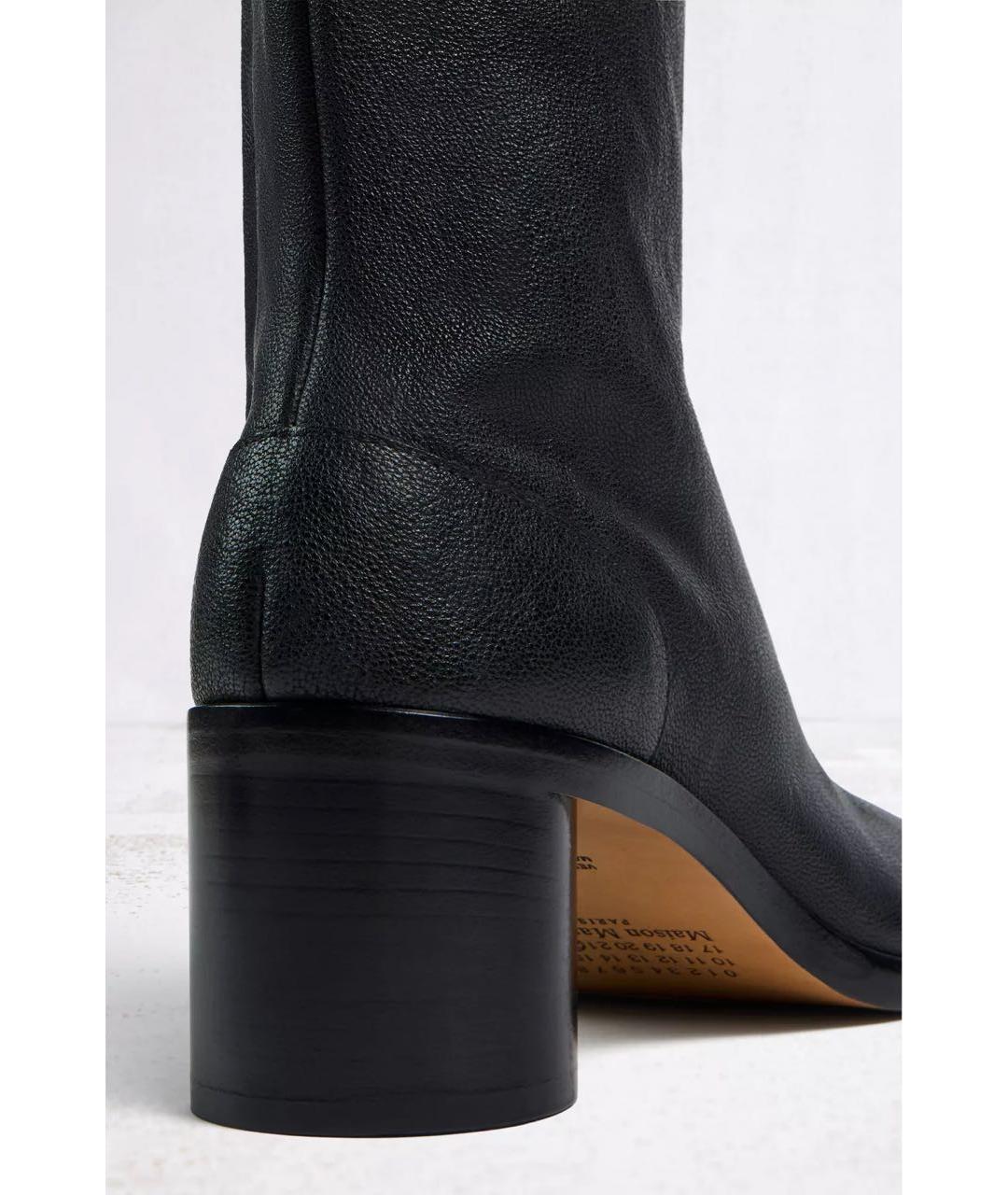 MAISON MARGIELA Черные кожаные высокие ботинки, фото 5