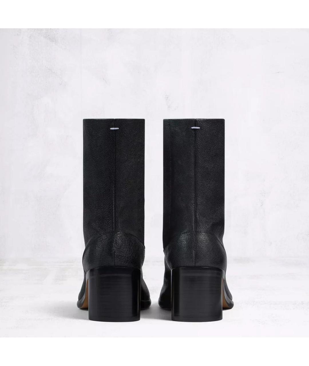 MAISON MARGIELA Черные кожаные высокие ботинки, фото 4