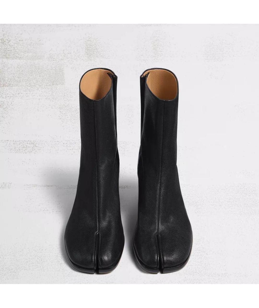 MAISON MARGIELA Черные кожаные высокие ботинки, фото 3