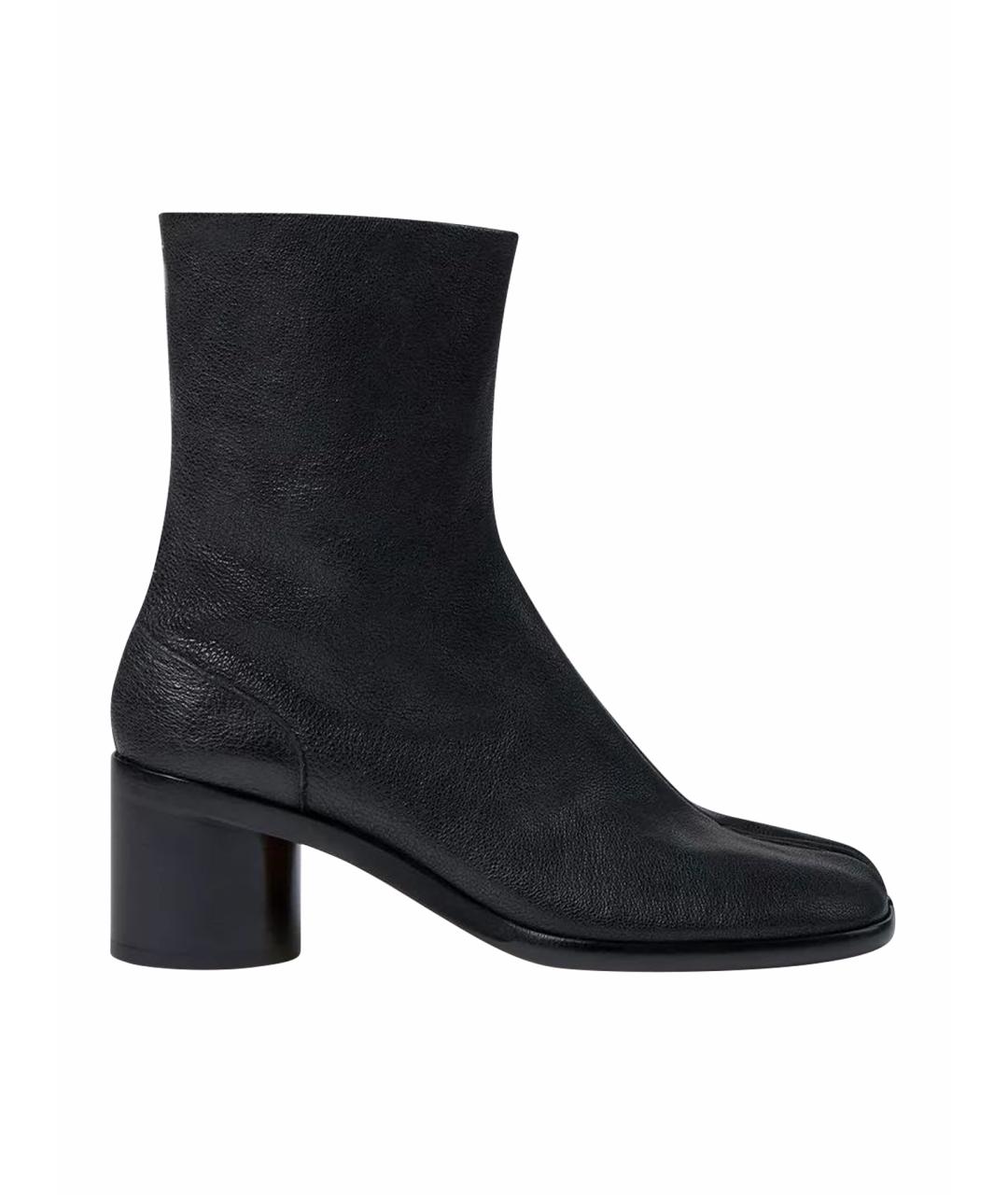 MAISON MARGIELA Черные кожаные высокие ботинки, фото 1