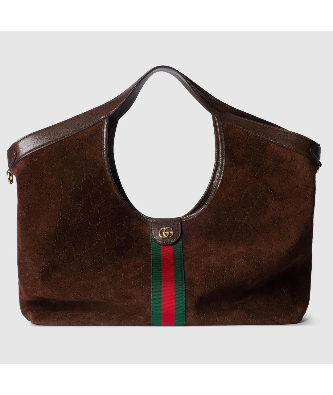GUCCI Коричневая замшевая сумка тоут, фото 2