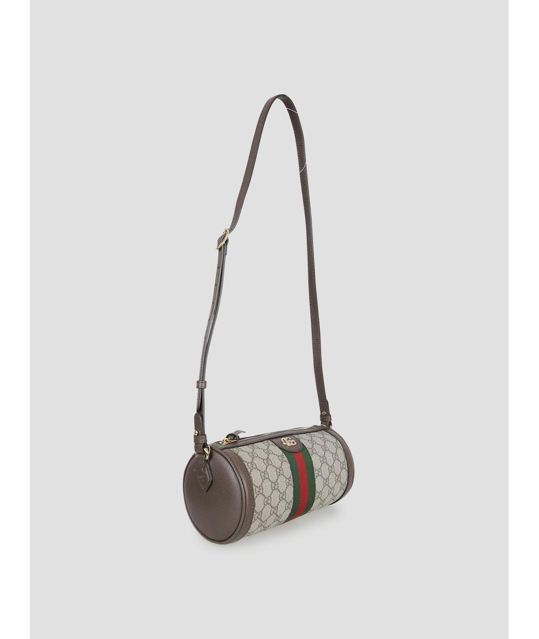 GUCCI Бежевая сумка через плечо из канвы, фото 2