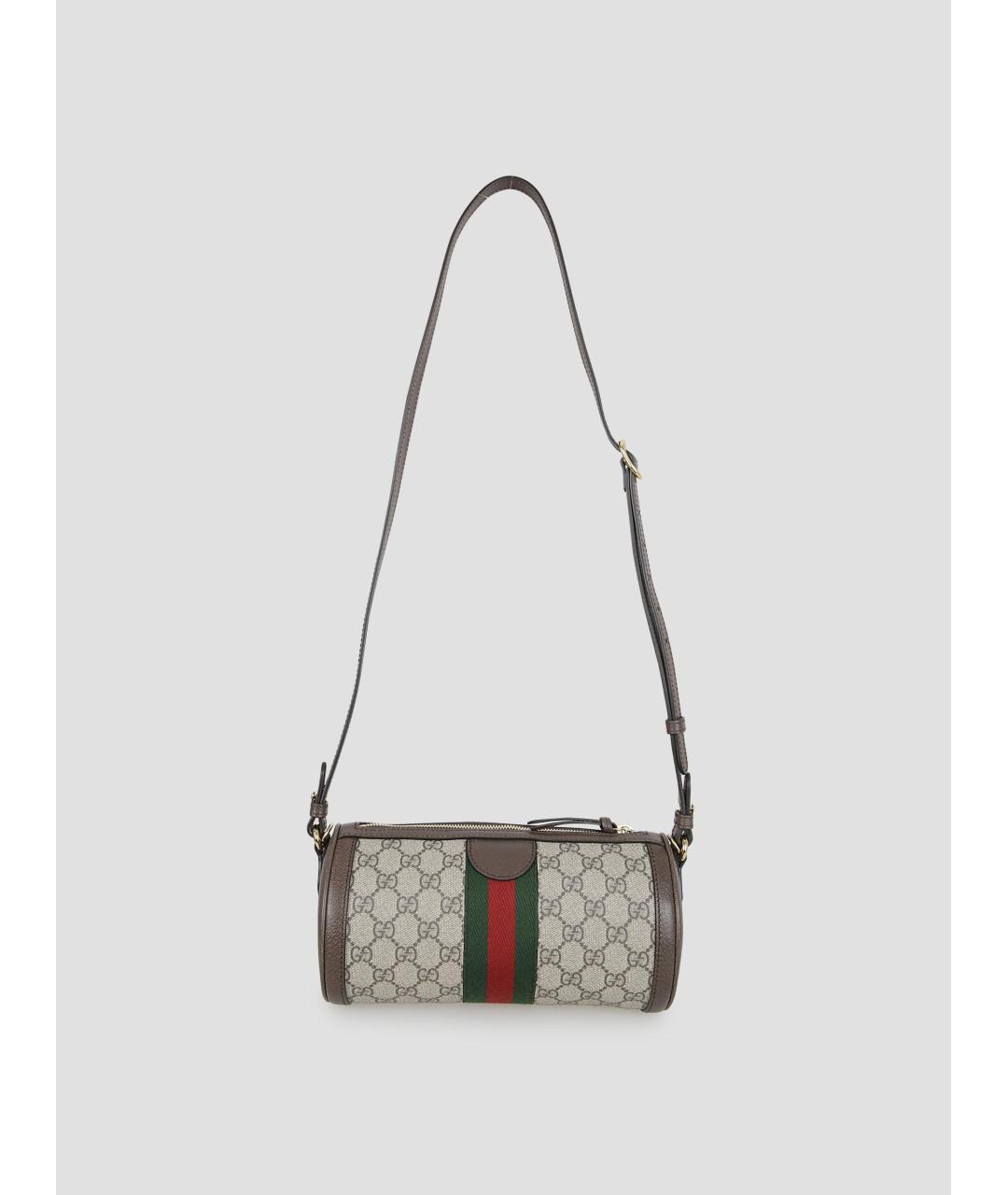GUCCI Бежевая сумка через плечо из канвы, фото 3