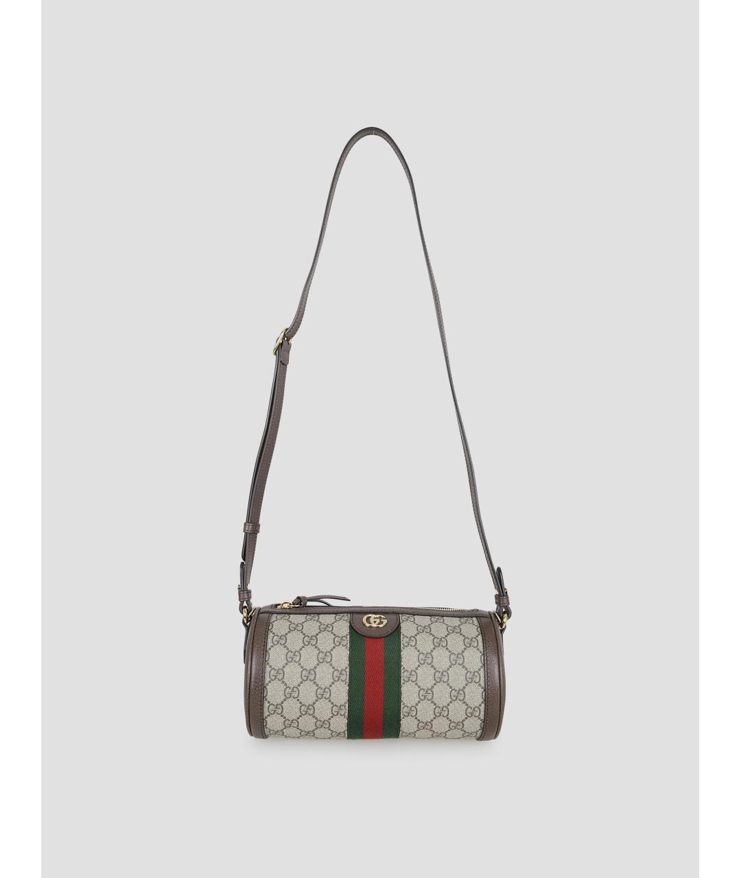 GUCCI Бежевая сумка через плечо из канвы, фото 5