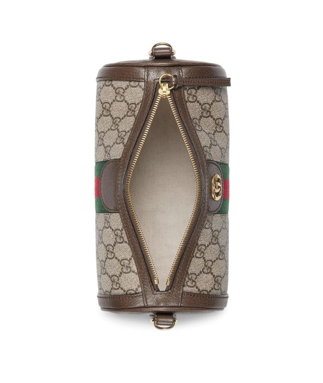 GUCCI Бежевая сумка через плечо из канвы, фото 4