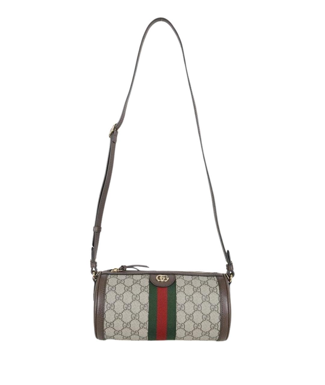 GUCCI Бежевая сумка через плечо из канвы, фото 1