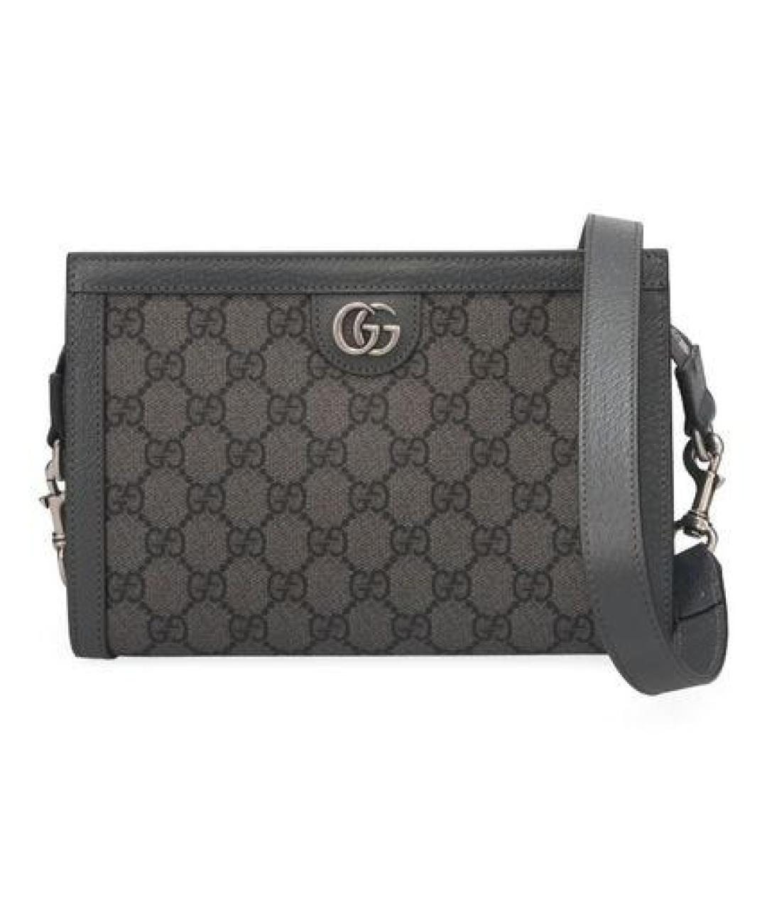 GUCCI Серая сумка на плечо из канвы, фото 4