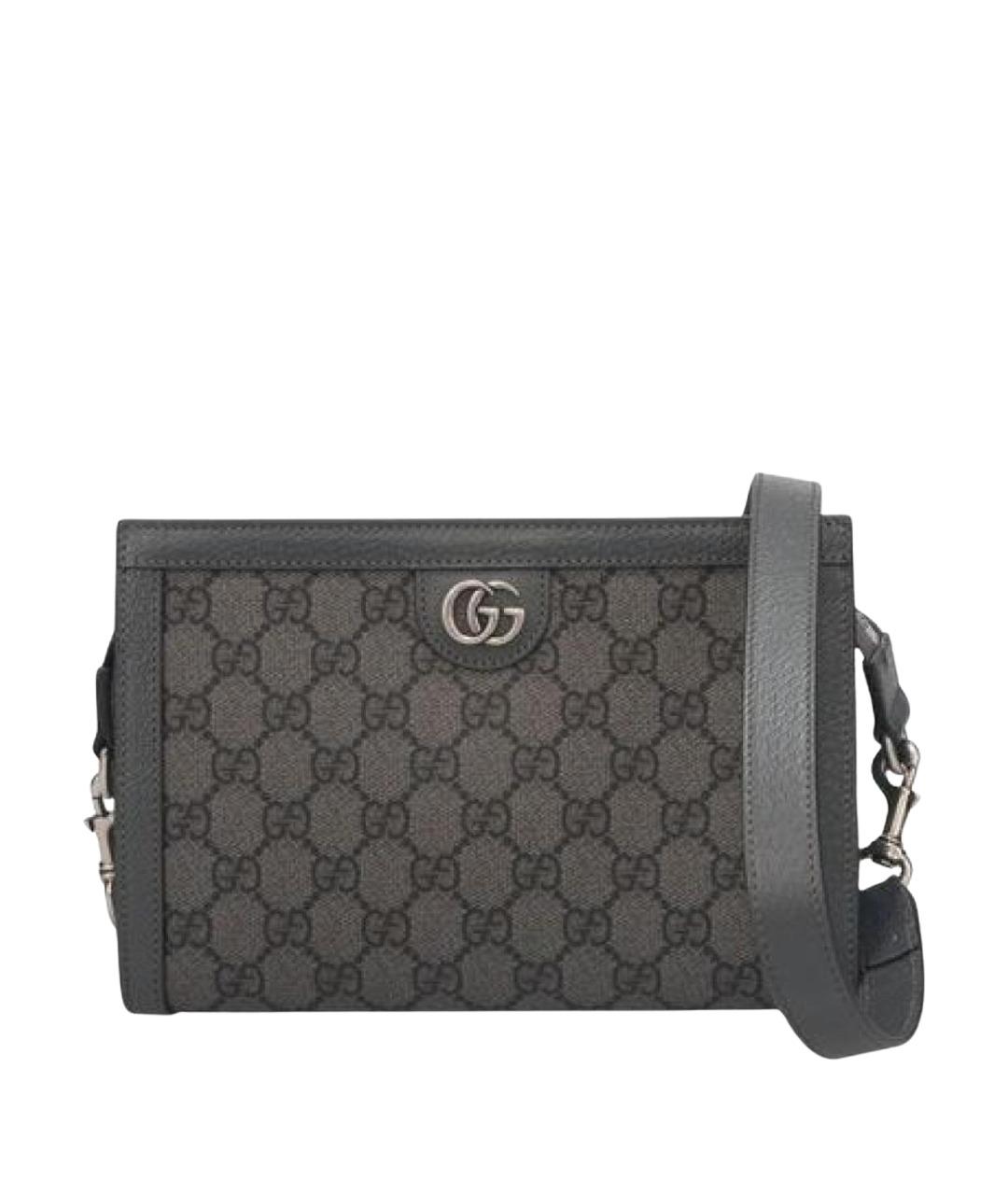 GUCCI Серая сумка на плечо из канвы, фото 1