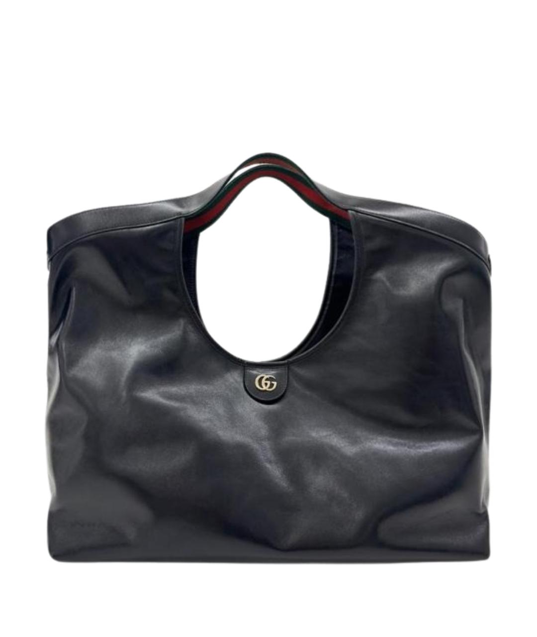 GUCCI Черная кожаная сумка тоут, фото 1