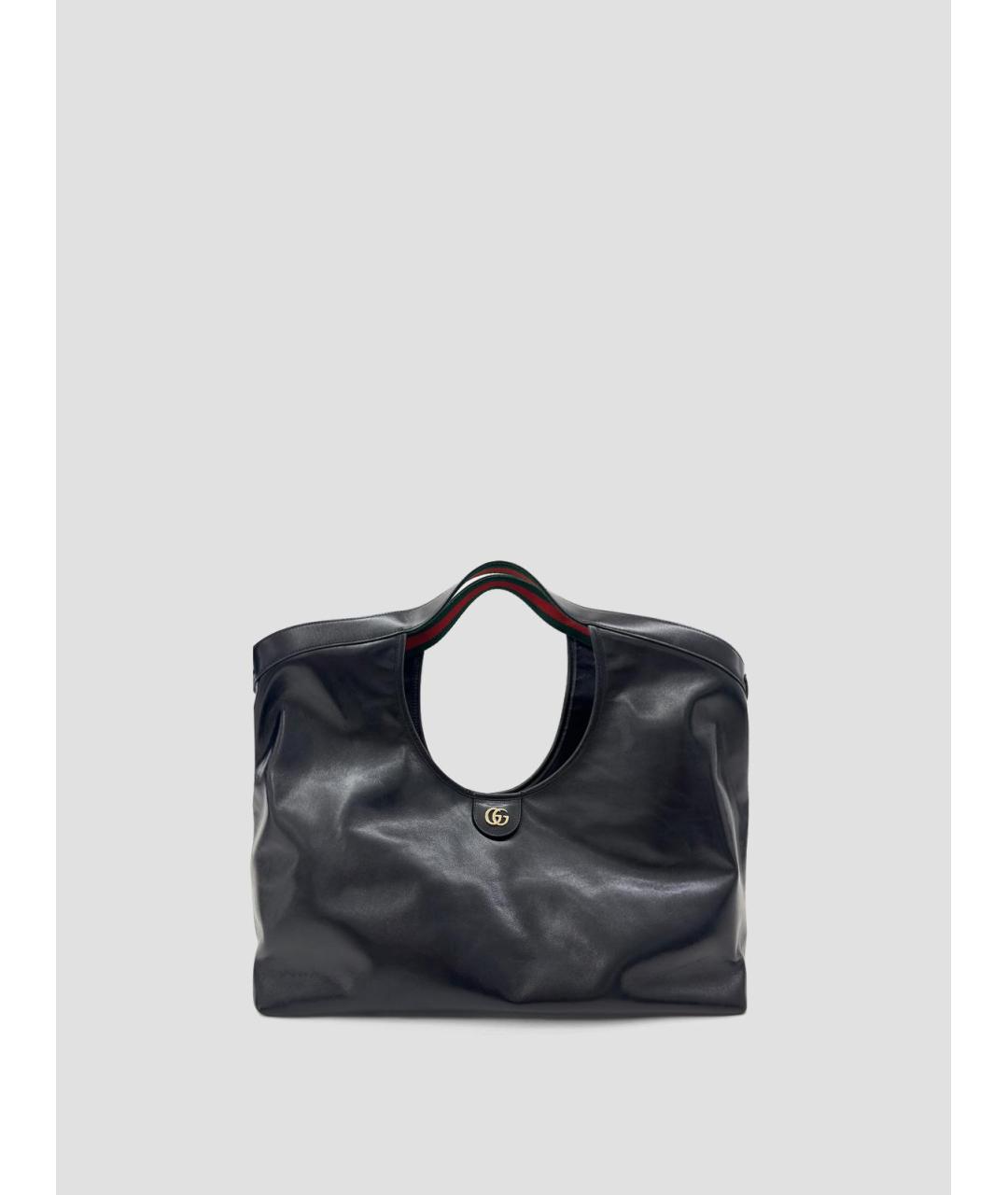 GUCCI Черная кожаная сумка тоут, фото 2