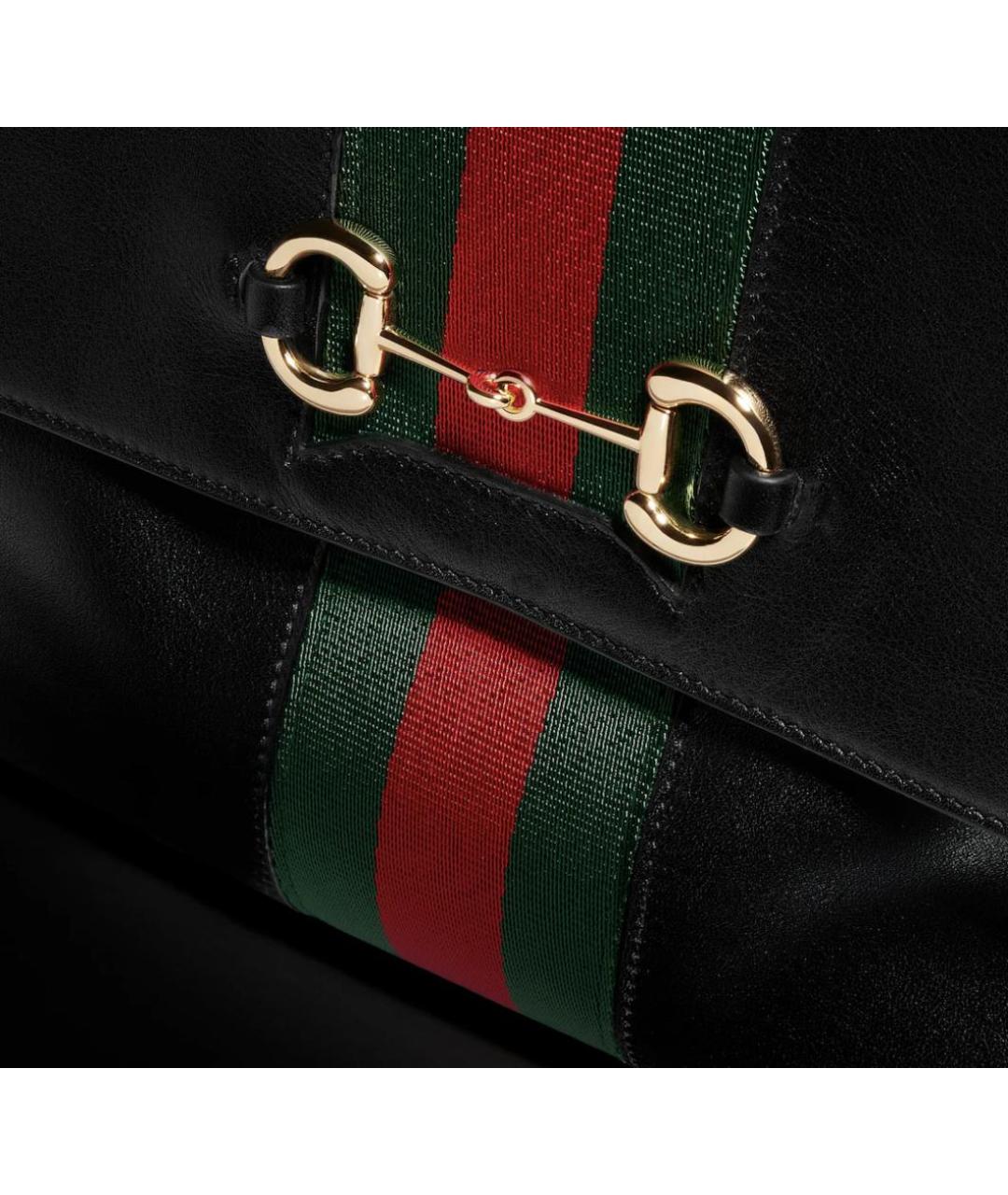 GUCCI Черная кожаная сумка тоут, фото 4