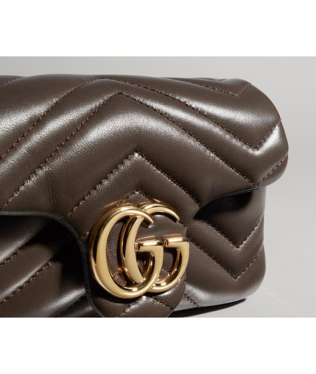 GUCCI Бежевая кожаная сумка через плечо, фото 3