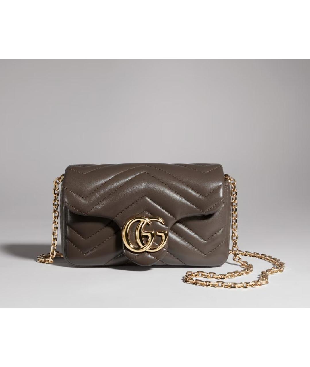 GUCCI Бежевая кожаная сумка через плечо, фото 4