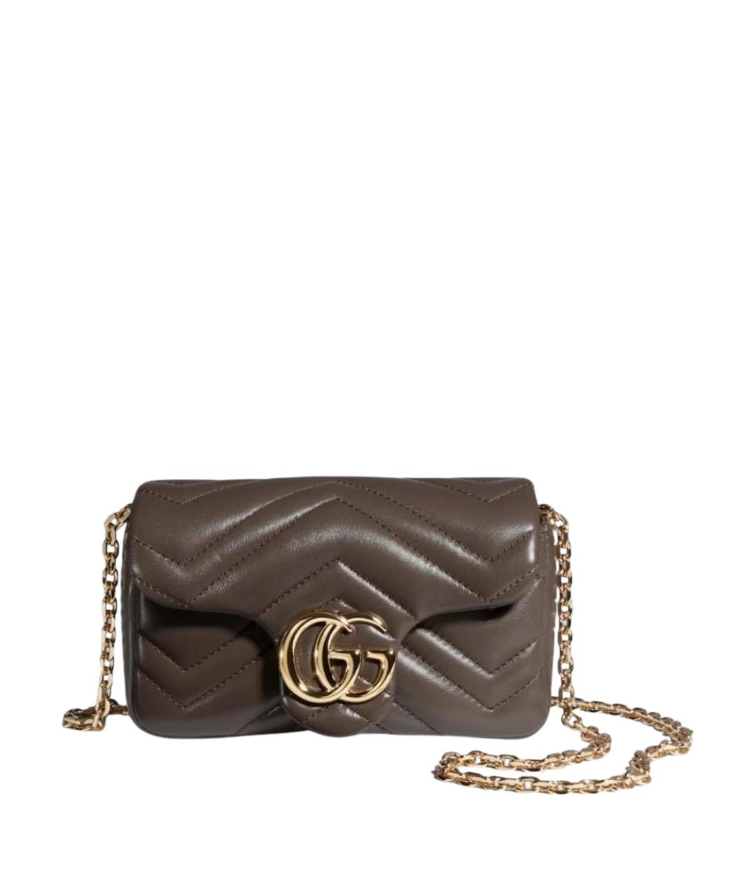 GUCCI Бежевая кожаная сумка через плечо, фото 1