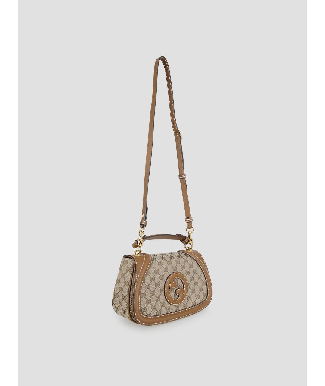 GUCCI Бежевая кожаная сумка через плечо, фото 3