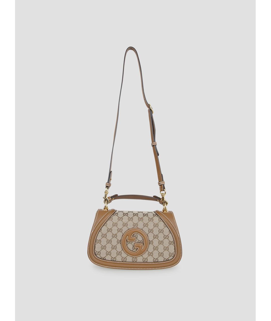 GUCCI Бежевая кожаная сумка через плечо, фото 2