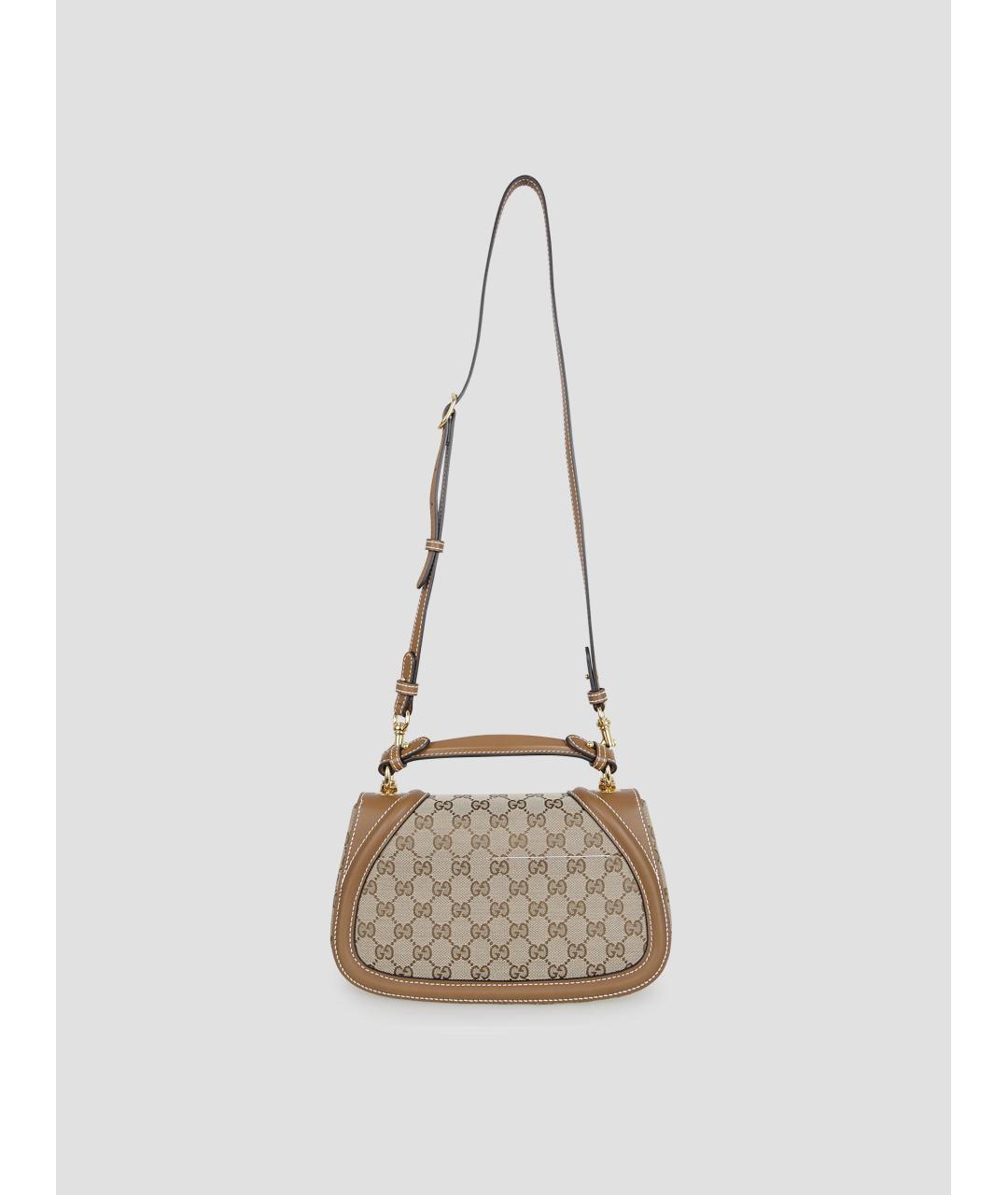 GUCCI Бежевая кожаная сумка через плечо, фото 4
