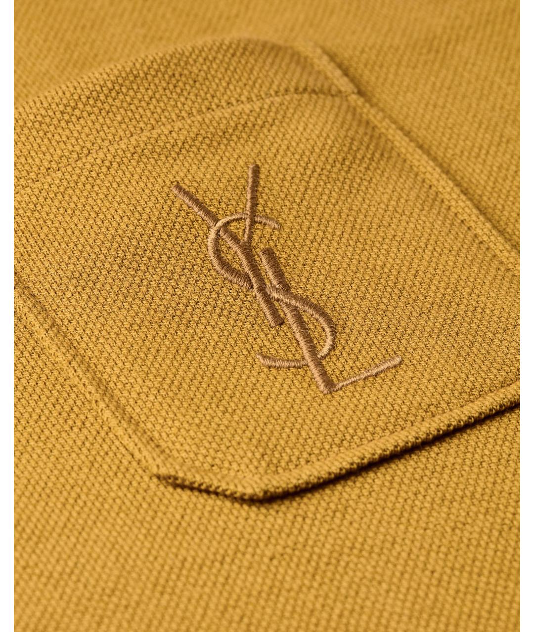 SAINT LAURENT Горчичная футболка, фото 3