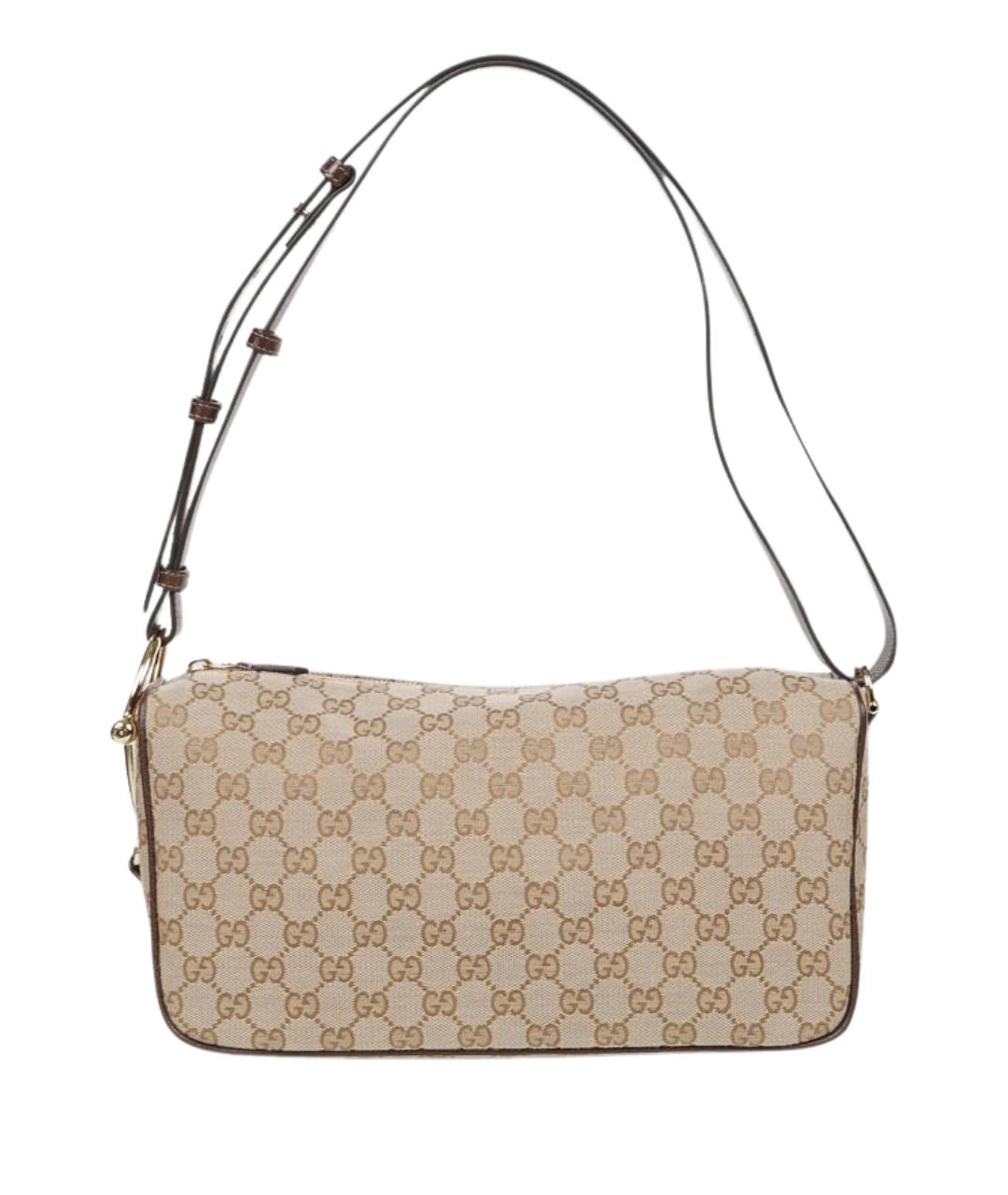 GUCCI Бежевая сумка через плечо из канвы, фото 1
