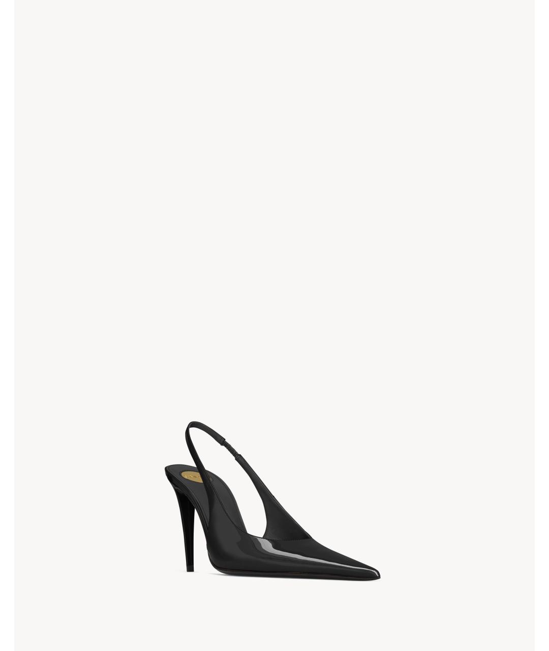 SAINT LAURENT Черные туфли из лакированной кожи, фото 4