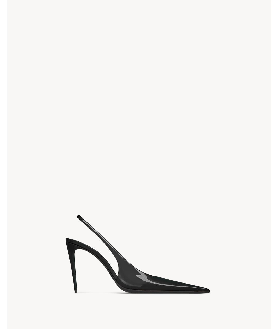 SAINT LAURENT Черные туфли из лакированной кожи, фото 2