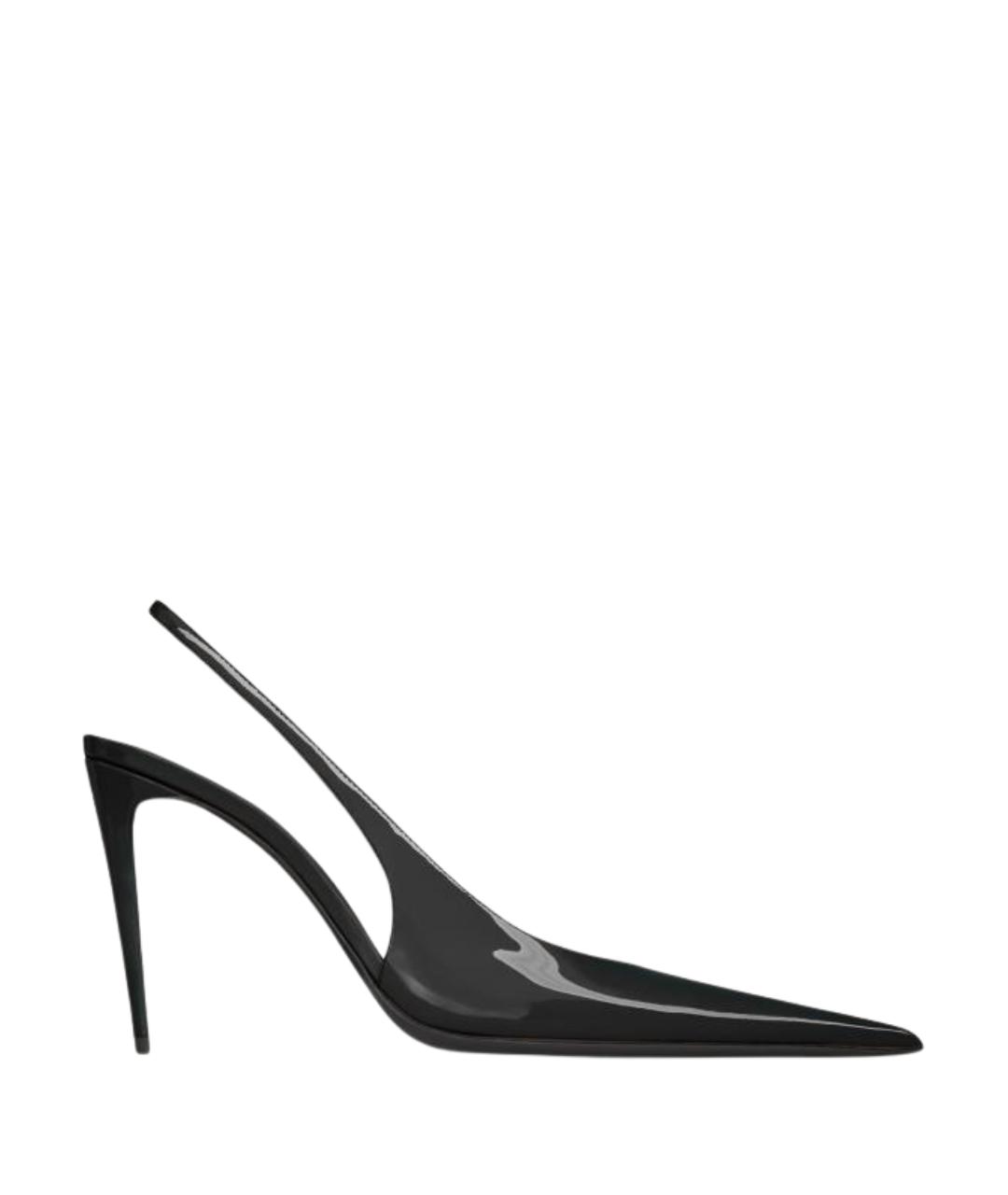 SAINT LAURENT Черные туфли из лакированной кожи, фото 1