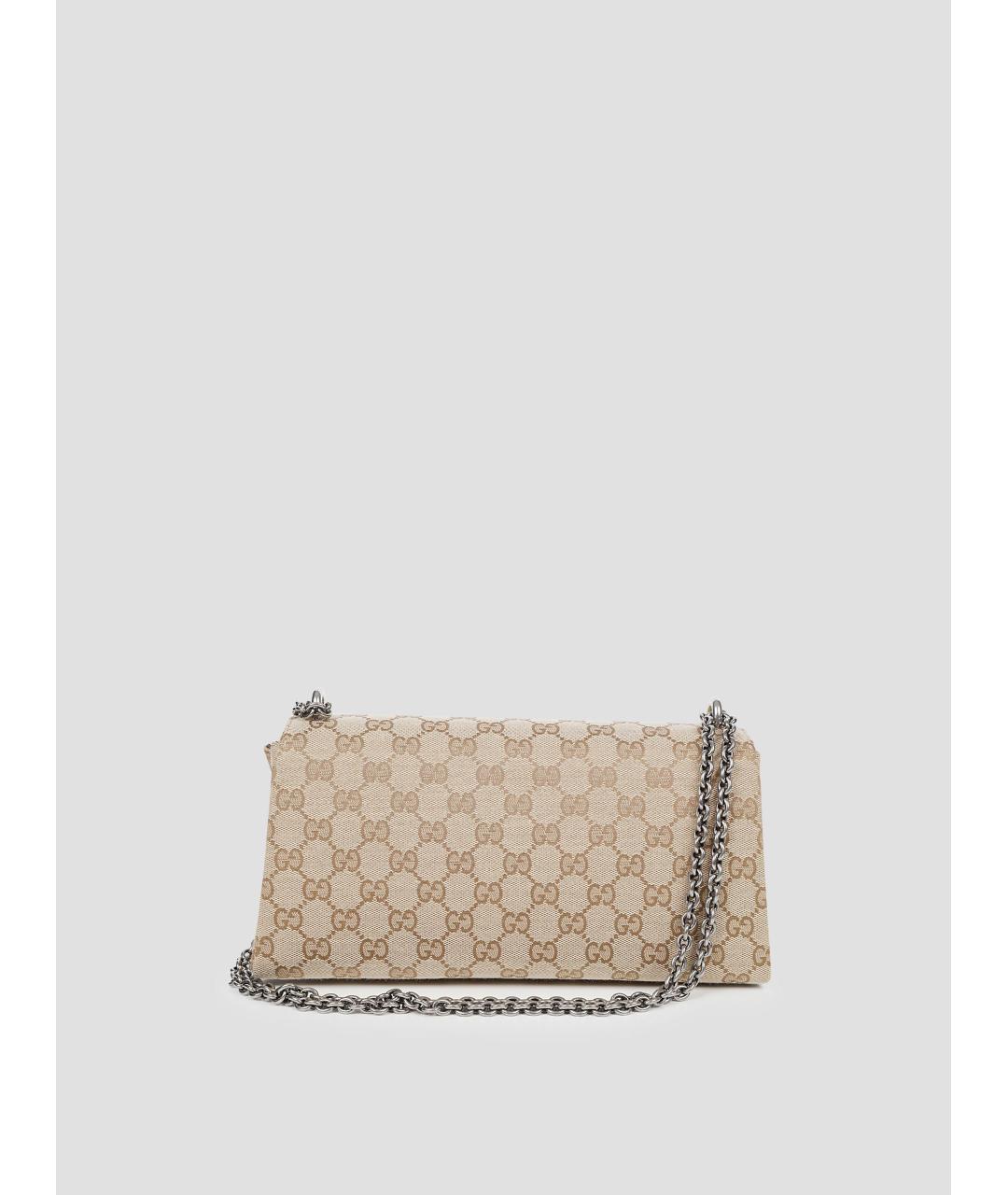 GUCCI Бежевая сумка через плечо из канвы, фото 3