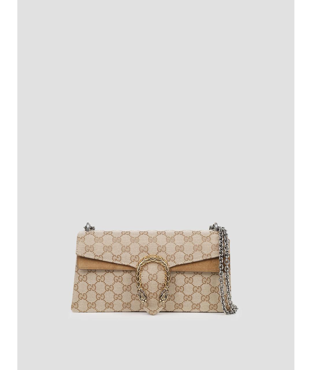 GUCCI Бежевая сумка через плечо из канвы, фото 2