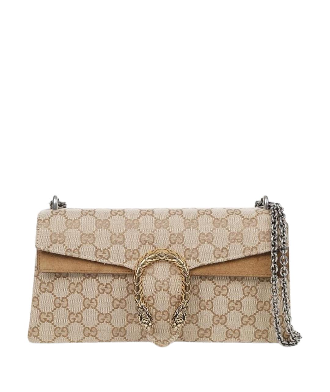 GUCCI Бежевая сумка через плечо из канвы, фото 1